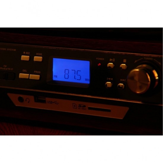 Knstar Kn-17 Hoparlörlü Pikap Radyo Kaset USB Mp3 Çalar