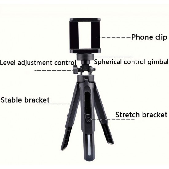 HT-530 Portatif Masa Üstü Mini Tripod 360 Derece Dönebilir 