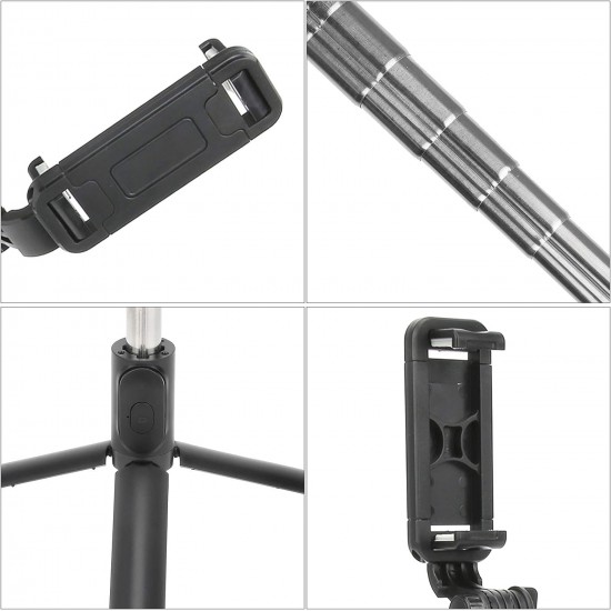 Hp-T14 Çok Amaçlı Selfie Çubuğu 101 Cm Masa Üstü Tripod Kumandalı Selfie 360 Derece Dönebilir   