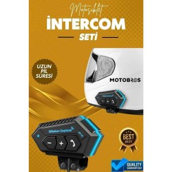  Intercom BT12 Bluetooth Motosiklet Kask Kulaklığı V4.2 Interkom  Dinleme Ve Konuşma Özellikli Su Geçirmez