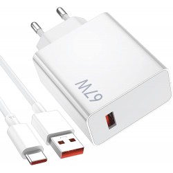 67 W USB Şarj Cihazı Set Hızlı Şarj USB C Kablolu Hızlı Şarj Cihazı Duvar Şarj Cihazı Tablet ve Telefon Şarj Aleti Fast Charge