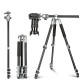 HT-T03 Çok Fonksiyonlu 360 Crossbar Tripod Profesyonel Yatak Dikey Panoramik Başlı Tripod Makro Hassas 160 Cm