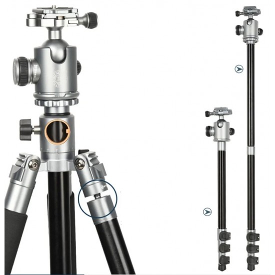 HT-T03 Çok Fonksiyonlu 360 Crossbar Tripod Profesyonel Yatak Dikey Panoramik Başlı Tripod Makro Hassas 160 Cm