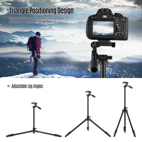 HT-T02 Profesyonel Tripod 154 Cm Yatay Kullanım Çok Fonksiyonlu Panoramik Kafa 360 Derece Dönebilir