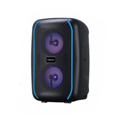 HT-932 Taşınabilir Şarjlı Bluetooth Hoparlör Mikrofonlu 4 inç Çift Bass Rgb Işıklı USB/BT TWS Ses Sistemi