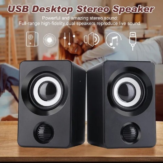 Bilgisayar Hoparlörü 2.0 Masaüstü Hoparlör USB kablolu 3.5 mm Jack Mini Hoparlör USB Taşınabilir  Subwoofer 