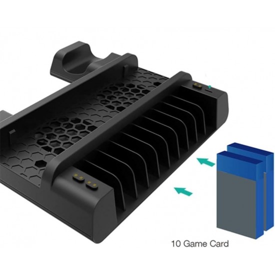 PS4 Pro ve Slim İçin Fanlı Dikey Soğutucu ve Kol Şarj Edici Organizatör Stand TP4-882